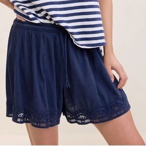 Aerie Navy Off-Duty Gauze Boxer Shorts